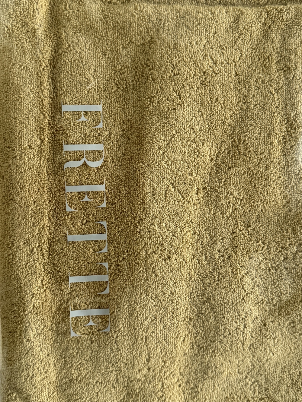 Frette Mustard Yellow Logo Cotton Bath Towel
